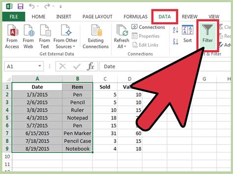 One Minute Wednesday Using Filters in Microsoft Excel