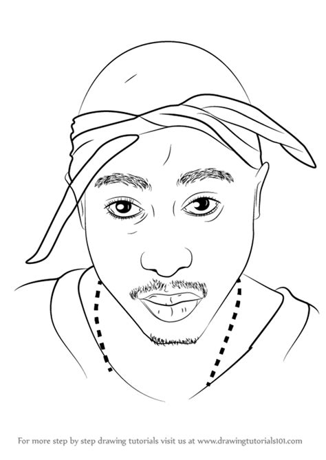 2pac ! How To Draw 2Pac Step by Step YouTube Amazing