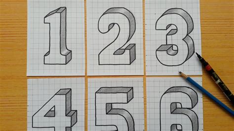 How To Draw A Number 2 In 3D Number Set Drawing Stock