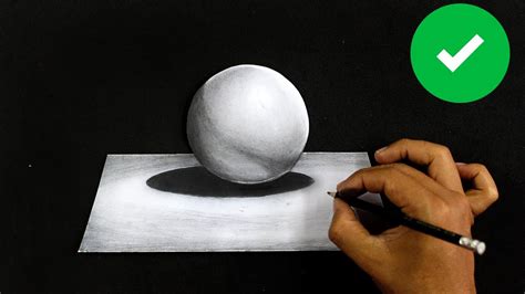 Floating Sphere 3D Trick Art on Paper Step by step