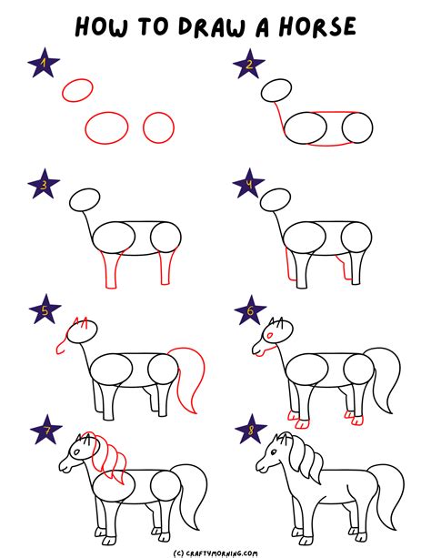 How To Draw A Horse Step By Step Tutorial For Kids