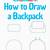 how to draw a backpack simple