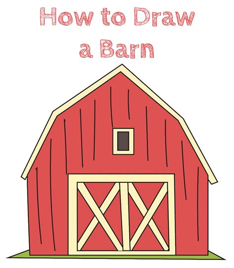 How to Draw a Barn, Step by Step, Buildings, Landmarks & Places, FREE
