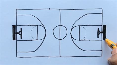 How To Draw A Half Basketball Court