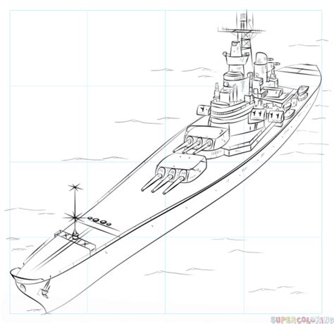 How to draw a battleship Step by step Drawing tutorials
