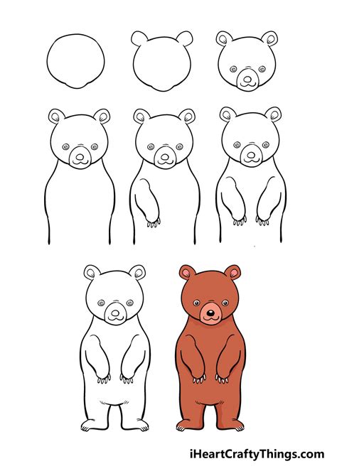 How to Draw a Bear in Five Easy Steps (FREE Printable