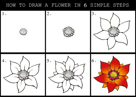DARYL HOBSON ARTWORK How To Draw A Flower Step By Step Guide