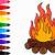 how to draw a bonfire step by step