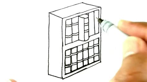 Learn How to Draw a Book Shelf (Furniture) Step by Step