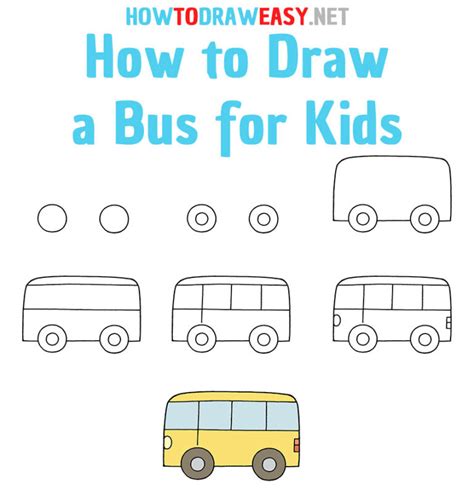 How to Draw a Bus Step by Step Easy Drawing For Children