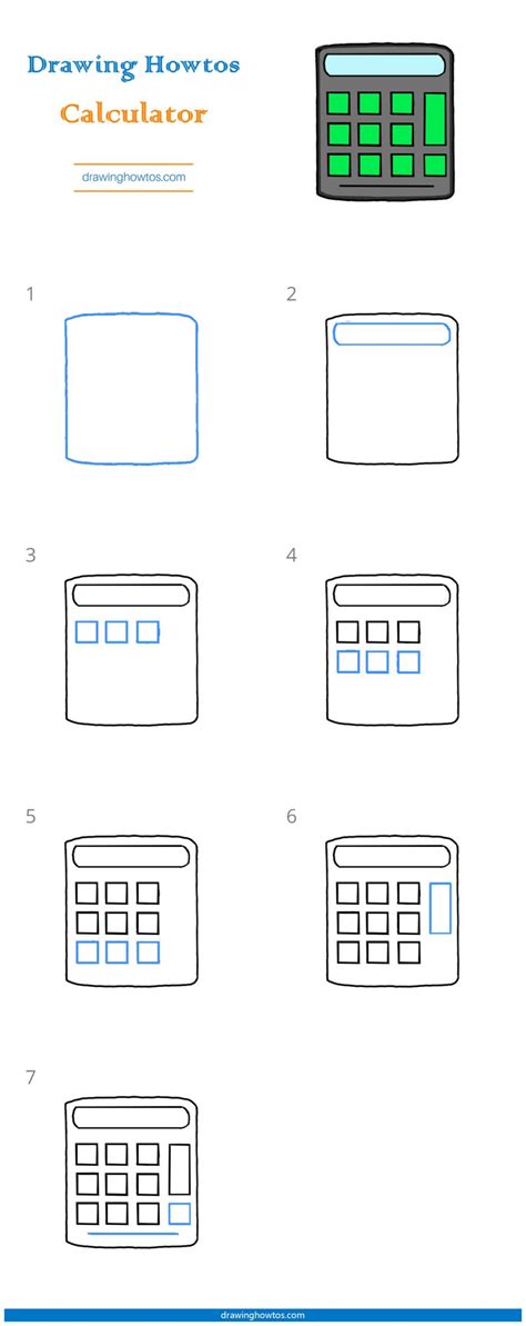How to Draw a Calculator Step by Step Easy Drawing