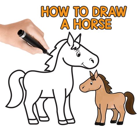 How to Draw a Horse Step by Step Tutorial for Kids