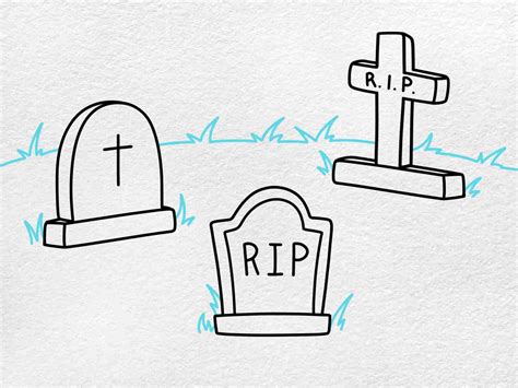 How to Draw a Graveyard Really Easy Drawing Tutorial