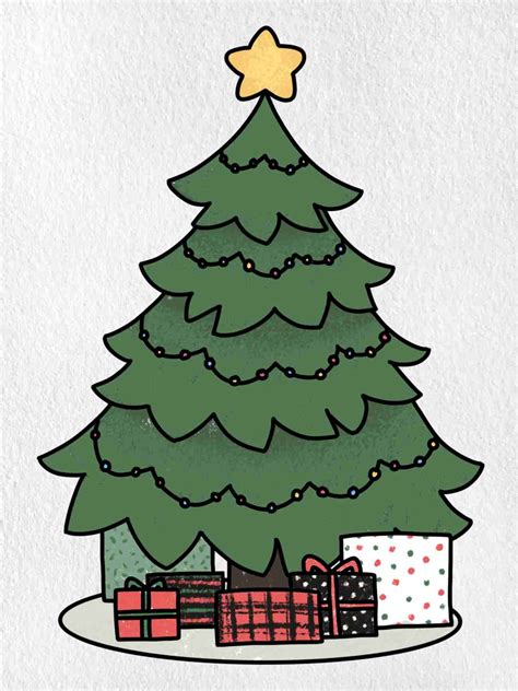 How to Draw an Easy Christmas Tree · Art Projects for Kids