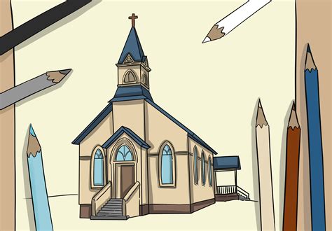 How to draw a Church Step by Step YouTube