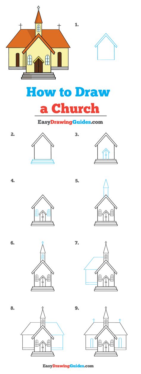 How to Draw a Church Really Easy Drawing Tutorial