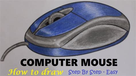 How to draw a computer mouse step by step YouTube