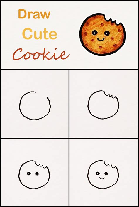 Learn how to draw a cute Cookie step by step ♥ very simple