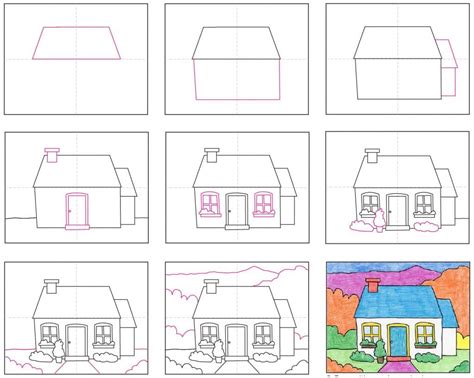 How To Draw A Log Cabin House, Step by Step, Drawing Guide