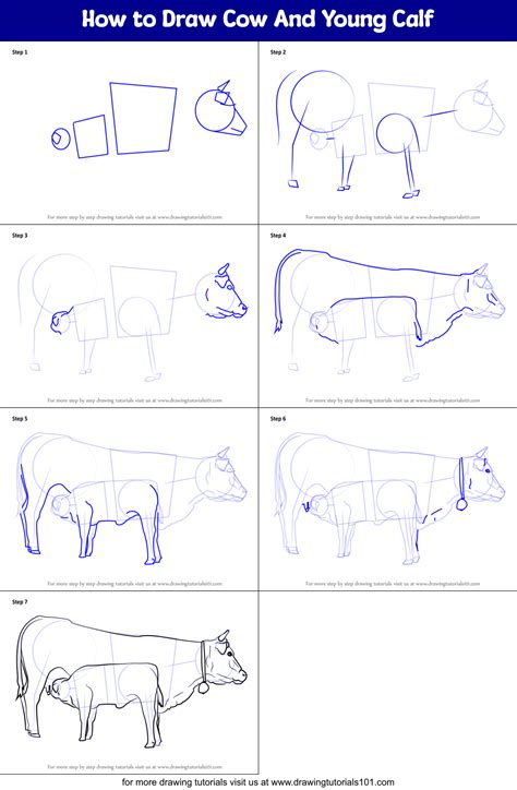 Do you want to show your kid how to draw a cow in some