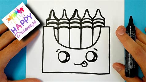 How to Draw a Crayon Box Kawaii and Easy step by step
