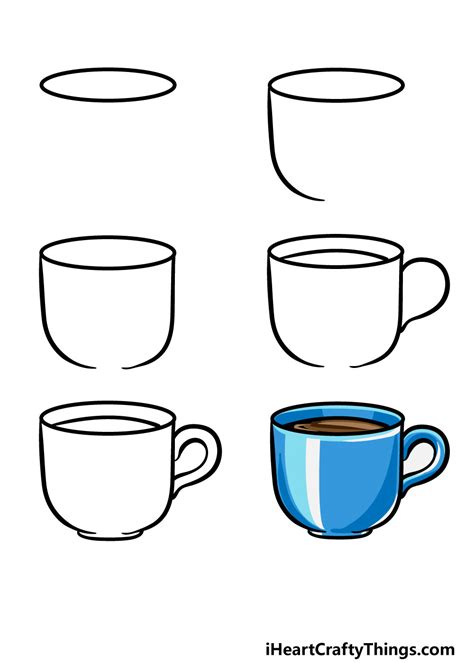 How to draw a cup of coffee Step by step Drawing tutorials