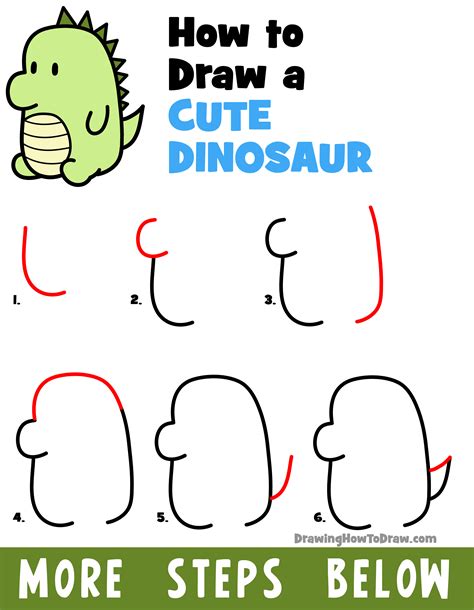 How To Draw A Dinosaur With Shapes Art For Kids Hub