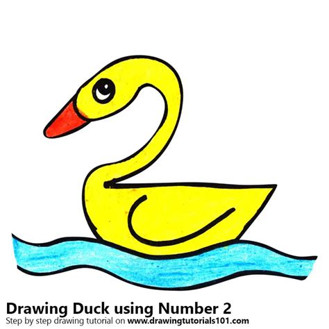 How to Draw A Duck With The Help Of Number 2