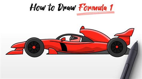 How to Draw F1 Car printable step by step drawing sheet