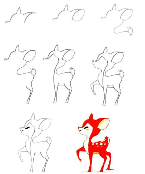 Step by Step How to Draw a Baby Deer aka Fawn