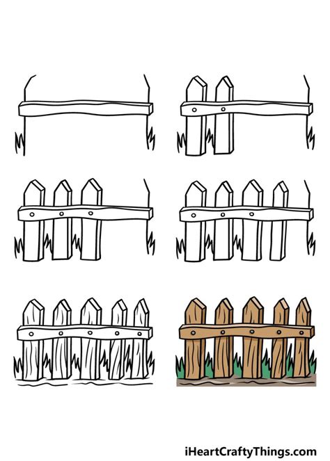 Fence Drawing How To Draw A Fence Step By Step