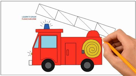 How to draw a Fire Truck ⋆ Easy StepbyStep drawing tutorials