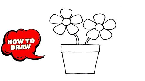 How To Draw a Flower Pot/ Vase easy YouTube