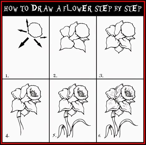 How to draw a simple flower step by step with pencil 18