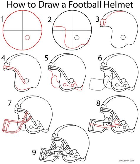 How to Draw a Football Helmet Easy Sketch Step by Step