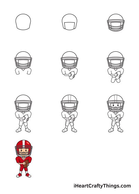 How to Draw A Football Player Step by Step
