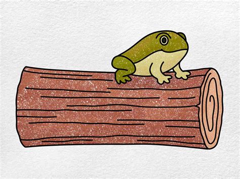 frog on a log. Animals, Log drawing, Animal drawings