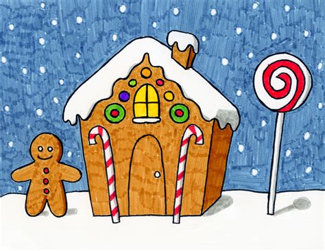 How To Draw A Gingerbread House YouTube