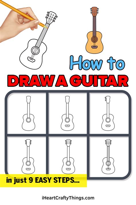 How to Draw a Guitar Easy Step By Step Drawing Tutorials