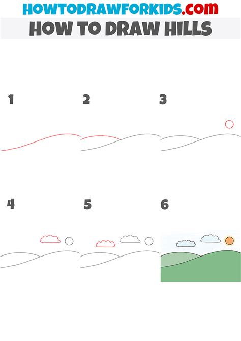 how to draw a hill scenery step by step drawing hill