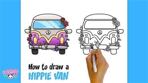 How to draw a VW bus step by step. Drawing tutorials for