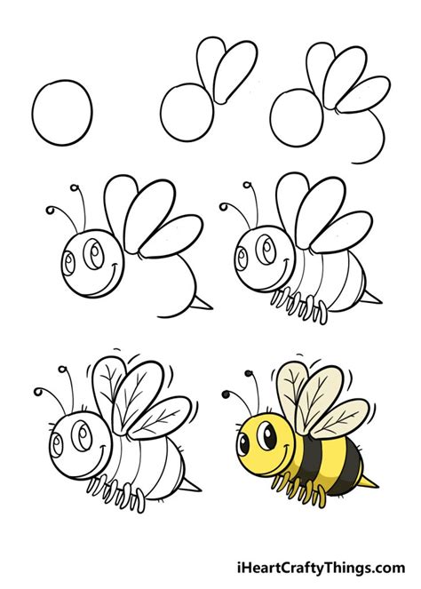 How to draw a bee step by step Bee drawing easy for