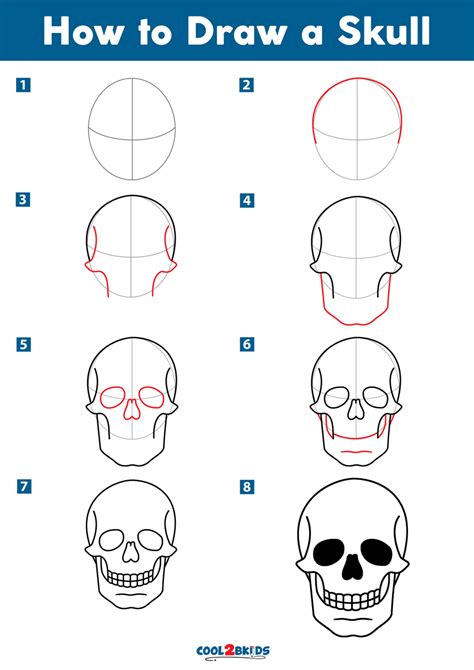 Learn how to draw a skull from the front real easy Step