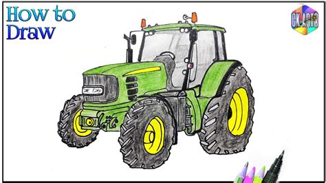 How To Draw A Car 07 (John deere Tractor Car) YouTube