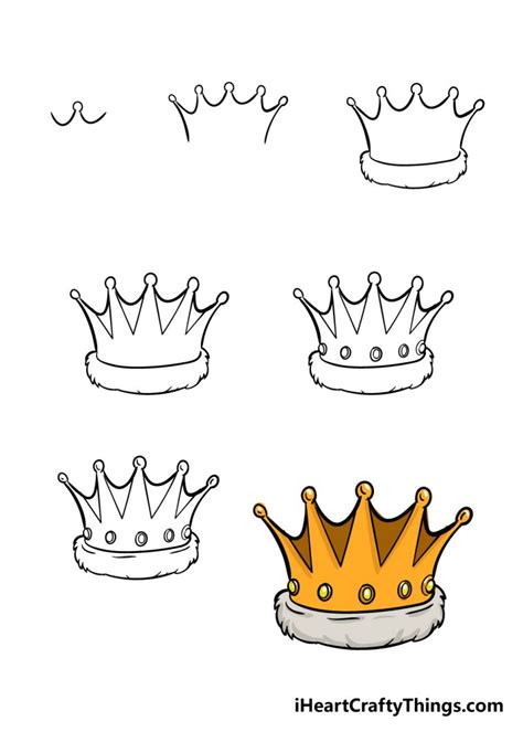How To Draw A Crown Step by Step [EASY 12 Easy Phase]
