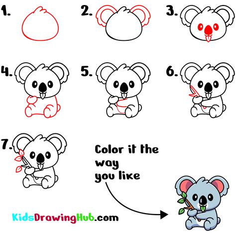 Koala Drawing Step By Step Free download on ClipArtMag