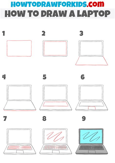 How to draw a computer EASY step by step, beginners YouTube