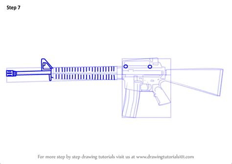 Learn How to Draw a M16 Rifle (Rifles) Step by Step