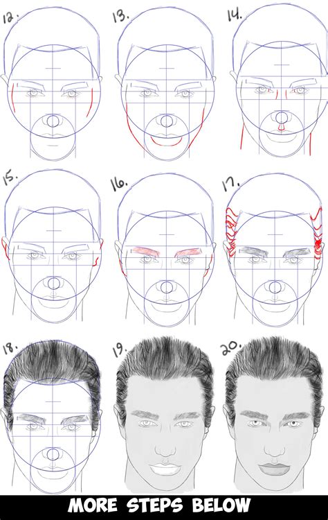 How to Draw the Male Face Angle and Profile View Step by