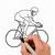 how to draw a man on a bike